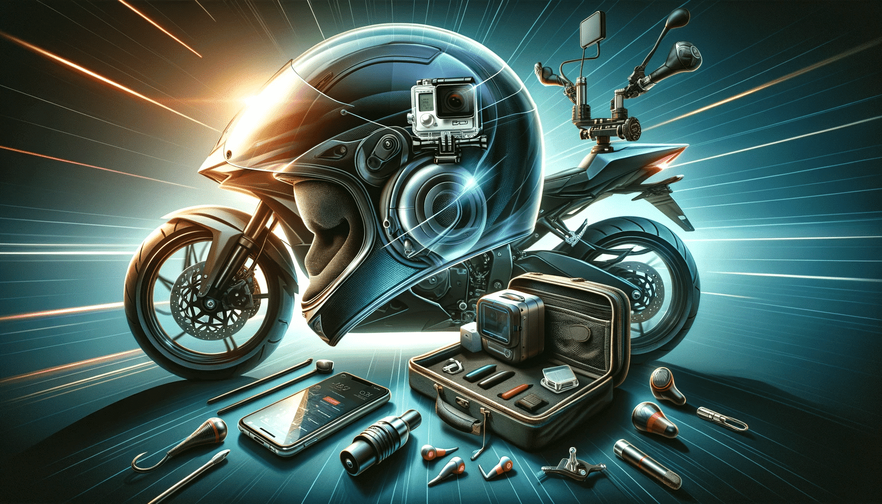 an image showing gadgets for motorcycles