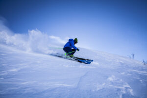 a man is skiing