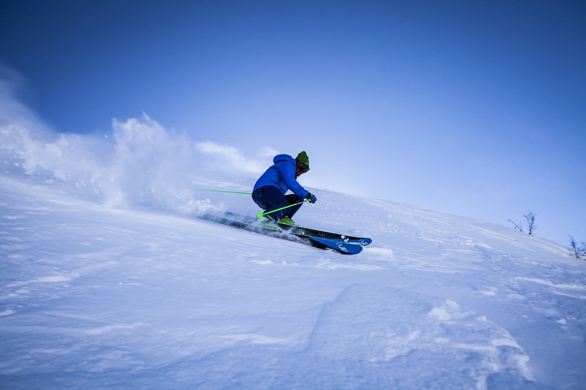 a man is skiing